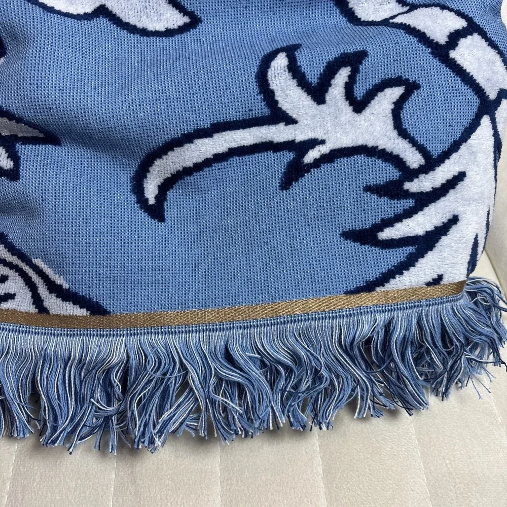 Roller Rabbit X Target Beach Towel Floral Vines Blue NEW - Picture 4 of 4